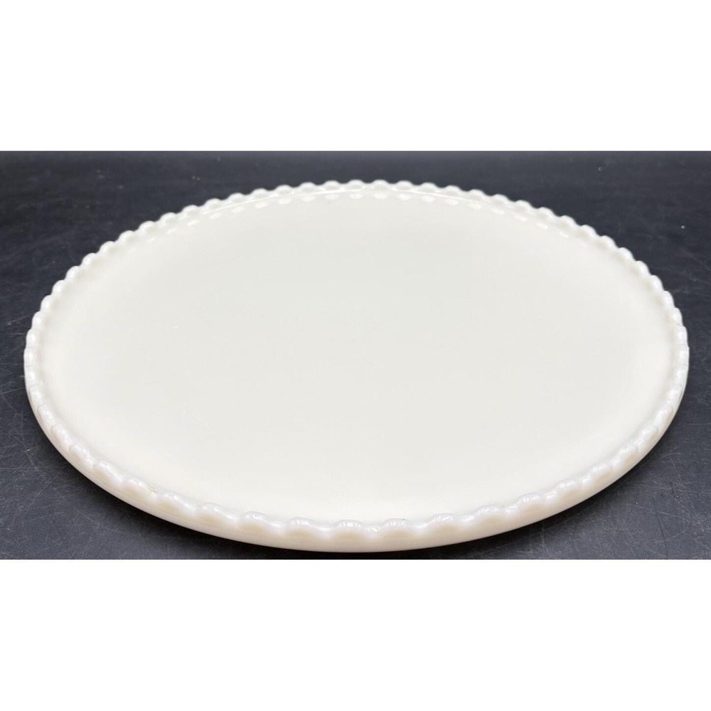 Vtg Ritter Dental MFG Co 14" Round Milk Glass Platter Dental Tool Cake Plate